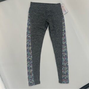 LuLaRoe Jordan Womens Medium Workout Leggings Gray With Multicolor Accents NEW